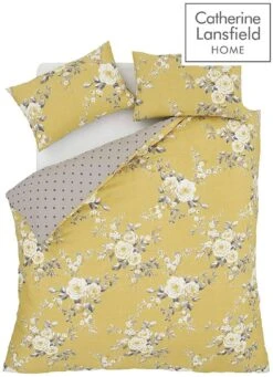 Catherine Lansfield Canterbury Ochre Quilt Set -Bedding Sale Shop 21371 20364