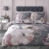 Catherine Lansfield Dramatic Floral Grey Duvet Set