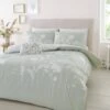 Catherine Lansfield Meadowsweet Floral Green Duvet Set