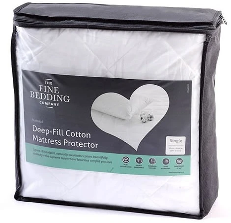 The Fine Bedding Company Deep Fill Cotton Mattress Protector 1 The Fine Bedding Company Deep Fill Cotton Mattress Protector