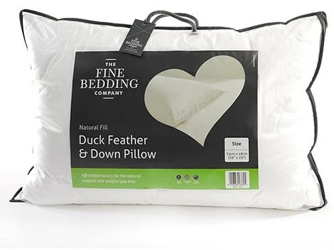The Fine Bedding Company Duck Feather Down Pillow Pair 1 The Fine Bedding Company Duck Feather Down Pillow Pair