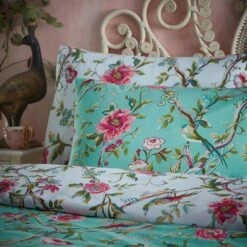 Furn Vintage Chinoiserie Floral Exotic Duvet Cover Set Jade -Bedding Sale Shop 53562 25565