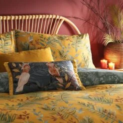 Furn Mazari Exotic Jungle Duvet Cover Set Mustard -Bedding Sale Shop 53563 25539