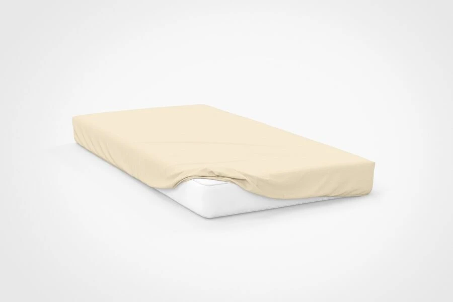 Belledorm Jersey Ivory 38cm Fitted Sheet 1 Belledorm Jersey Ivory 38cm Fitted Sheet