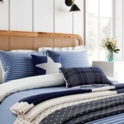 Helena Springfield Breton Stripe Blue Duvet Set -Bedding Sale Shop 54071 23981