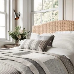 Helena Springfield Breton Stripe Grey Duvet Set -Bedding Sale Shop 54072 23984